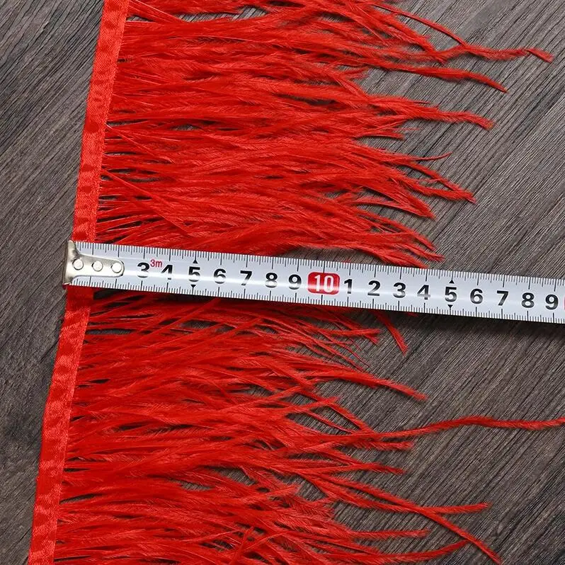 Struisvogelveren Trim 13-18 CM Pluimen op Lint Zelfkant Voor DIY Bruiloft Naaien in Jurk Decoratie Ambachten accessoires Groothandel