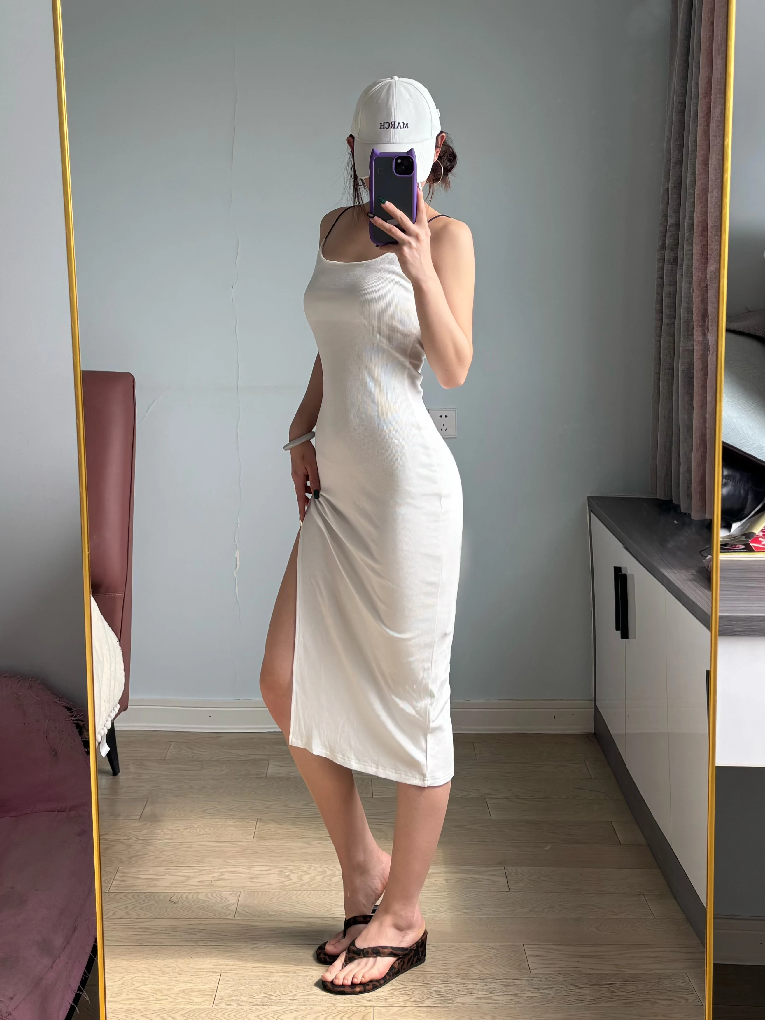 Split Summer Sling Solid Color Dresses for Women Sexy Dress Sleeveless Bodycon Y2k Dress