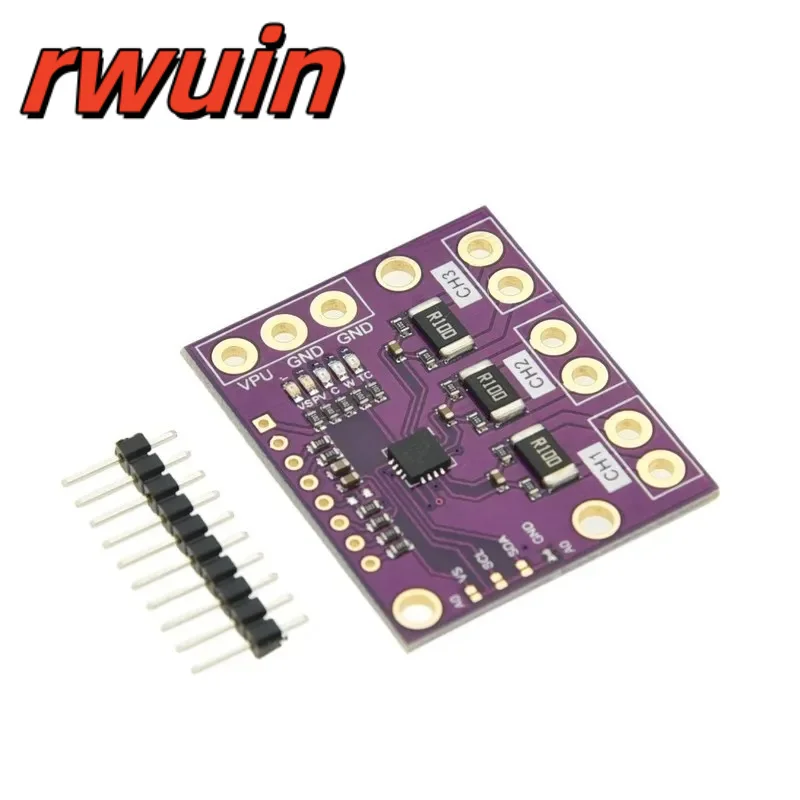 I2C SMBUS INA3221 Triple-Channel Shunt Current Power Supply Voltage Monitor Sensor Board Module Replace INA219 With Pins