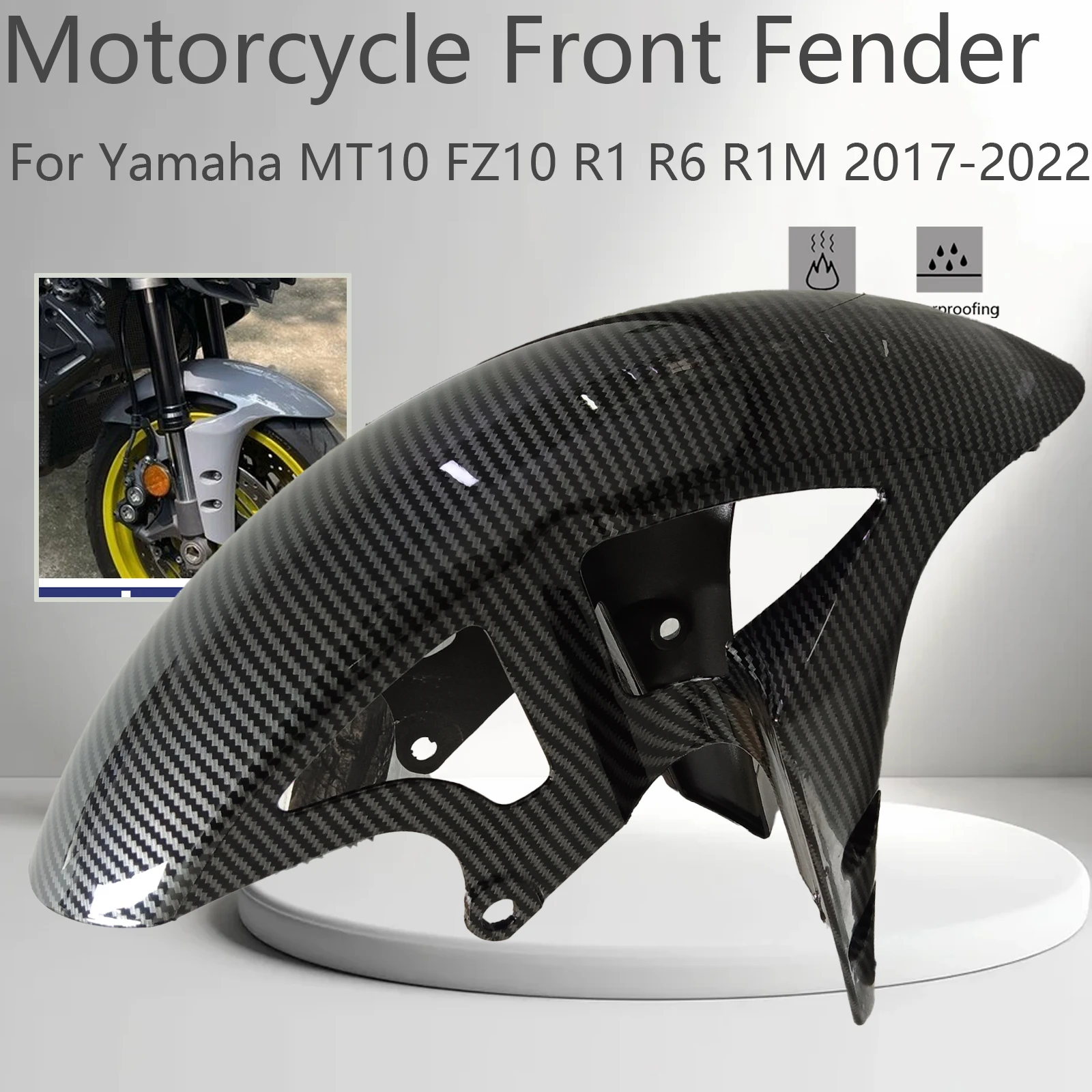 For Yamaha MT10 FZ10 R1 R6 R1M 2017-2022 Motorcycle Front Fender Mudguard Mudflap Guard Cover Pattern Fairing Accessories