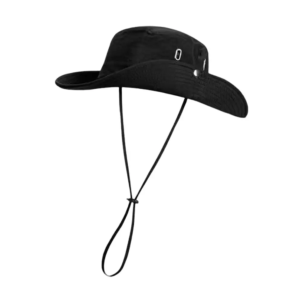 Fashion Summer Bucket Hat Wide Brim Anti-UV Sun Protection Outdoor Fishing Hiking Camping Beach Suncreen Hats For Men Women J4T6