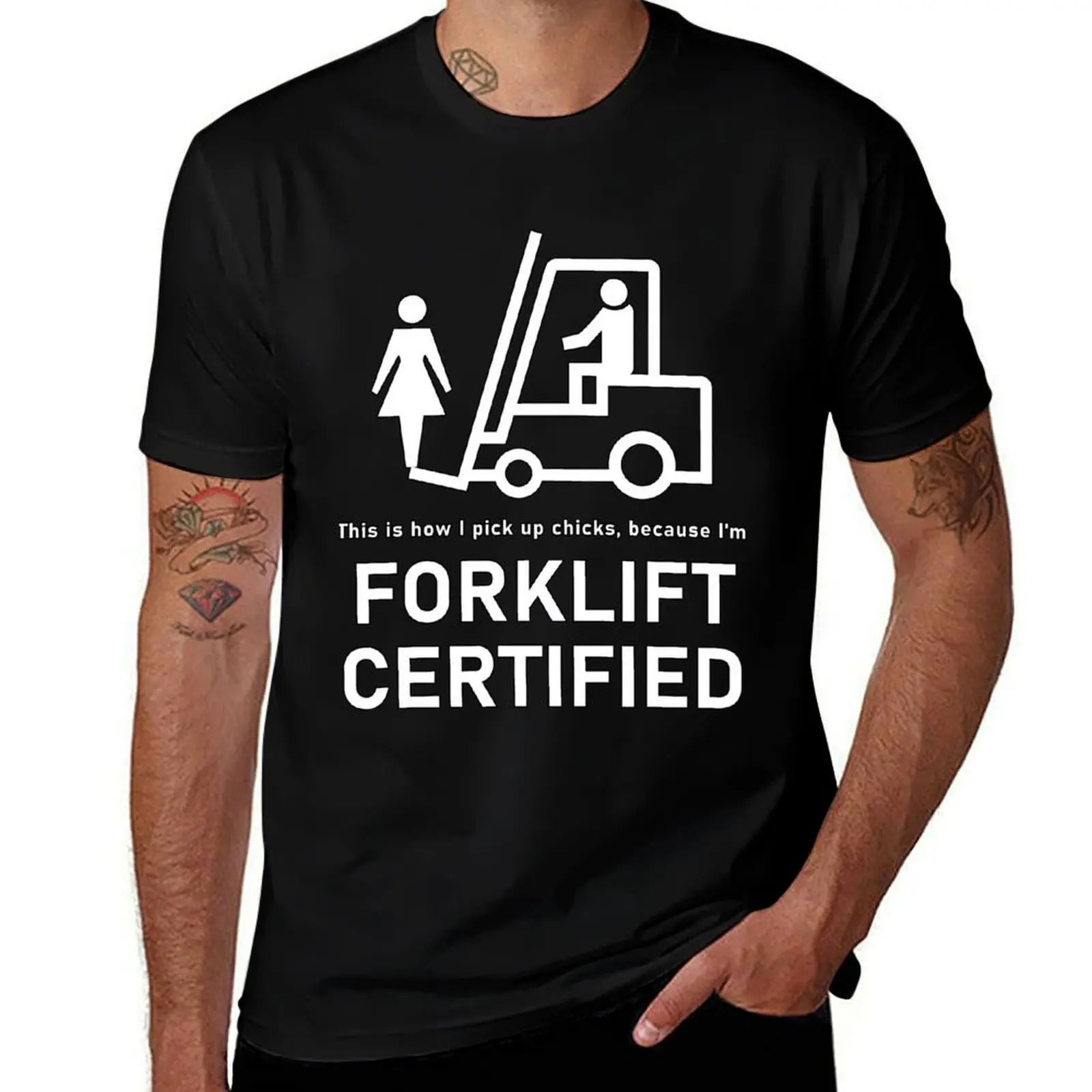 

FORKLIFT CERTIFIED PICK UP CHICKS MEME FORKLIFT T-Shirt affliction shirts plain Short sleeve tee plain white t shirts men