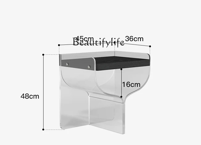 

Original Acrylic Suspension Transparent Bedside Table Retro Side Table