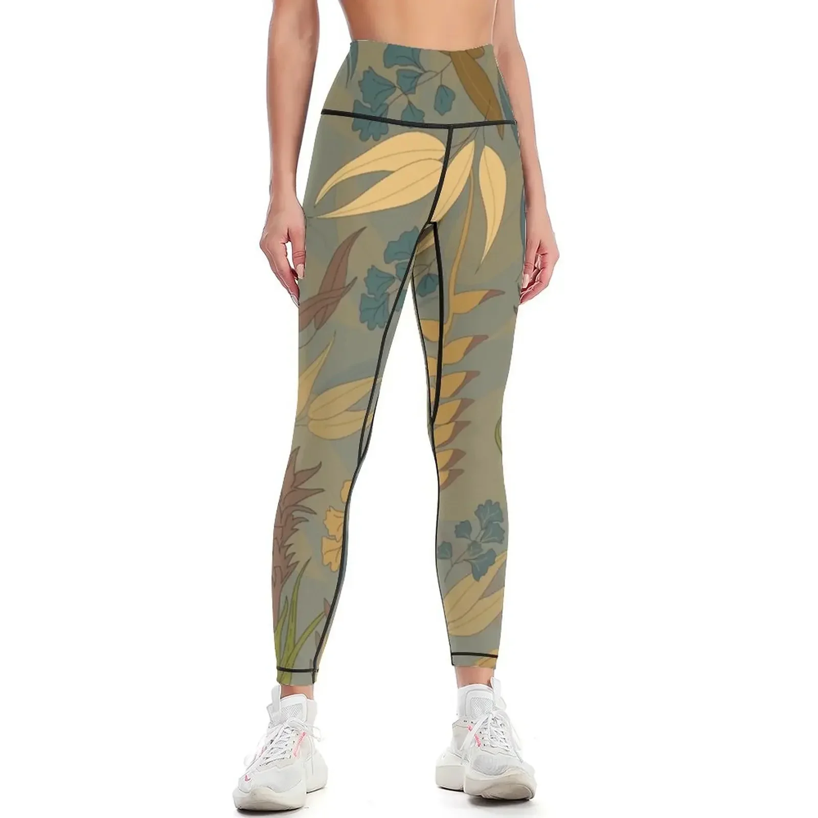 

Botanical neutral colors Leggings gym wear sports woman gym Jogger pants sportswear for gym Womens Leggings