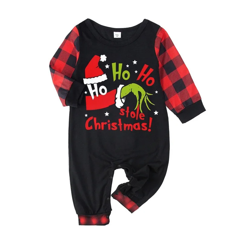 Christmas plaid Family Matching Outfits Xmas Casual Sleepwear sets Dad son Mom And Daughter 2pcs/sets Pajamas Set Baby Rompers c