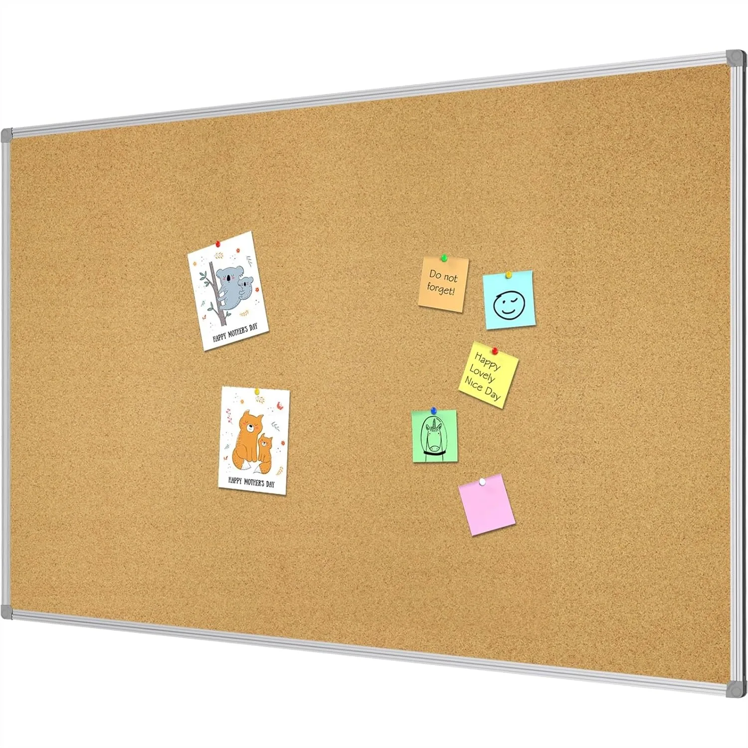 

Large Cork Board 72x36 Inch, Silver Aluminum Frame Bulletin Board for Office School, Notice Message Pin Board with Pushpins