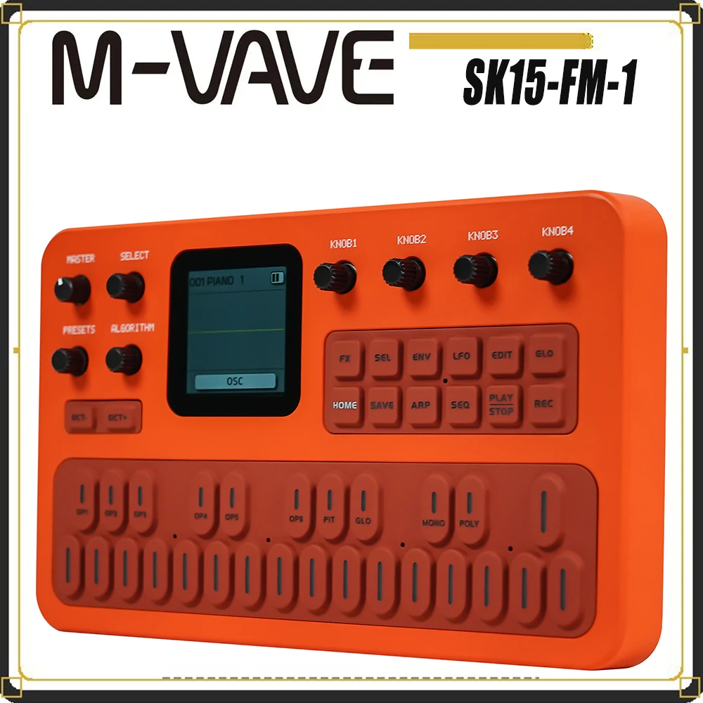 M-VAVE （SK15）FM-1 Digital Wave Synthesizer,Lcd Screen, Multi Effects ARP Sequen…