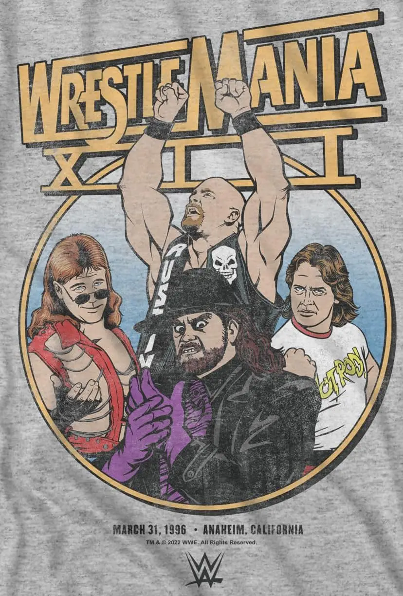 Wrestlemania Retro Stone Cold Steve HBK Austin Piper Undertaker Wrestling Adult T-Shirt