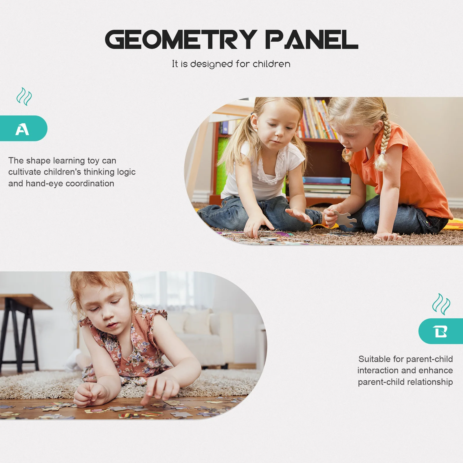 

1Set Shape Peg Puzzle Board Geometrical Shapes Matching Educational Plaything High-End Wood Safe Durable for Kids Logical