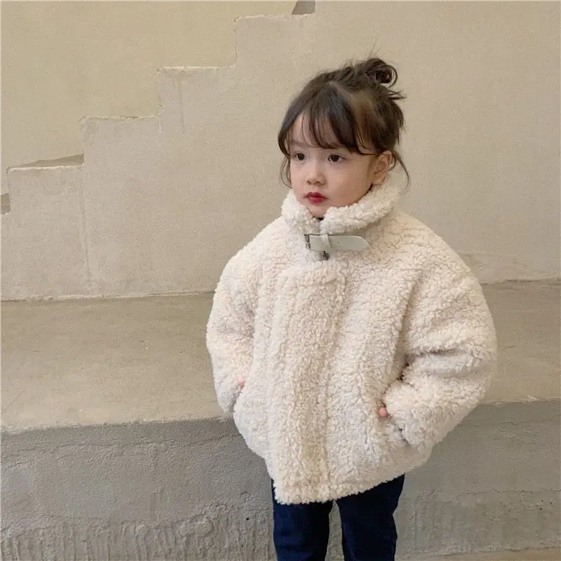 

2025 new Baby Girls Boys Winter Coats Fake Fur Thickening Warm Coat Jacket Elegant Kids Children Clothes Overcoats