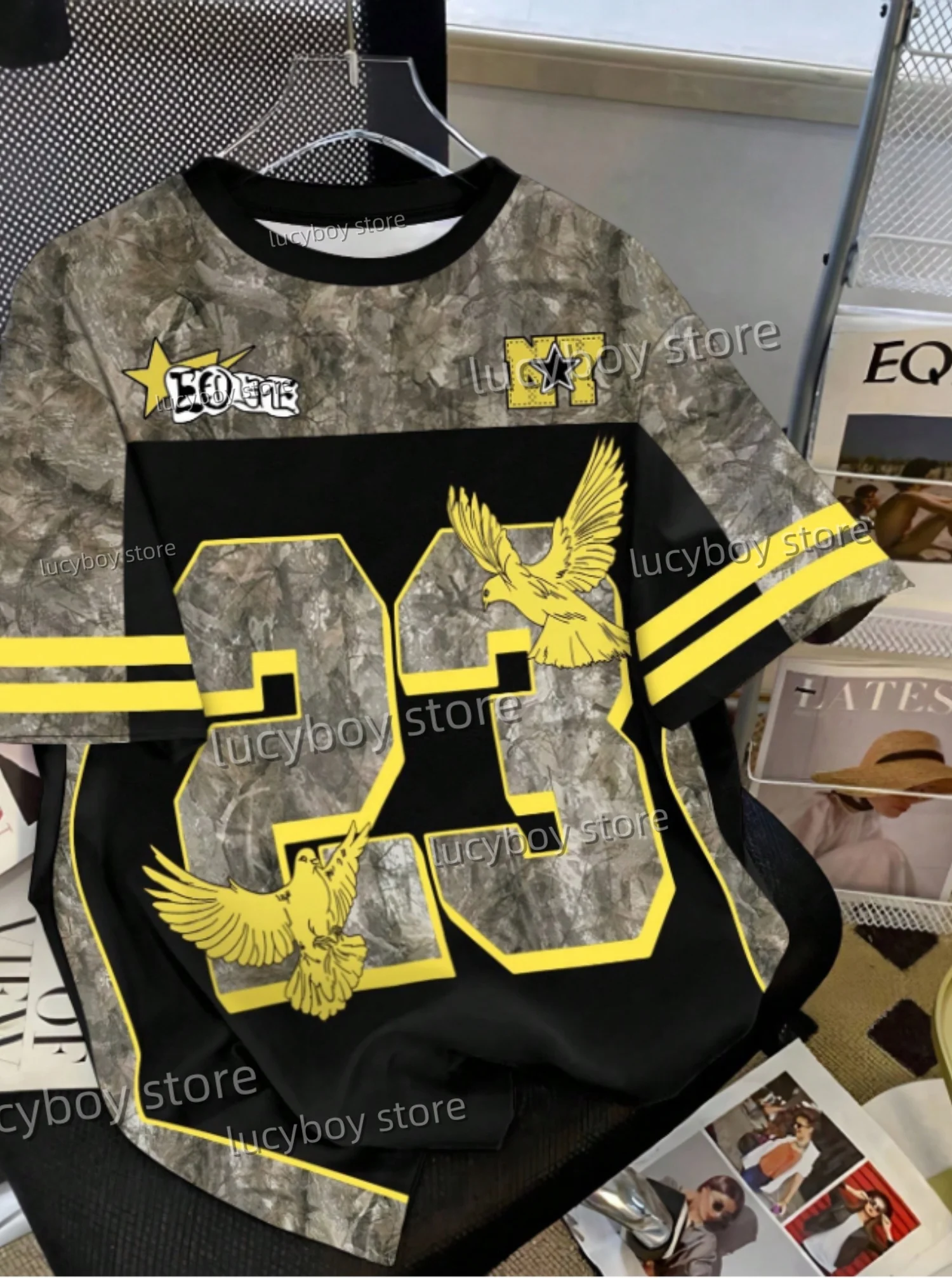 

NO.23 Pigeon Print Men T-Shirt Man Short Sleeves Lightweight PLUS SIZE T-Shirt Vintage plus size sport JERSEY Tees Men Clothing