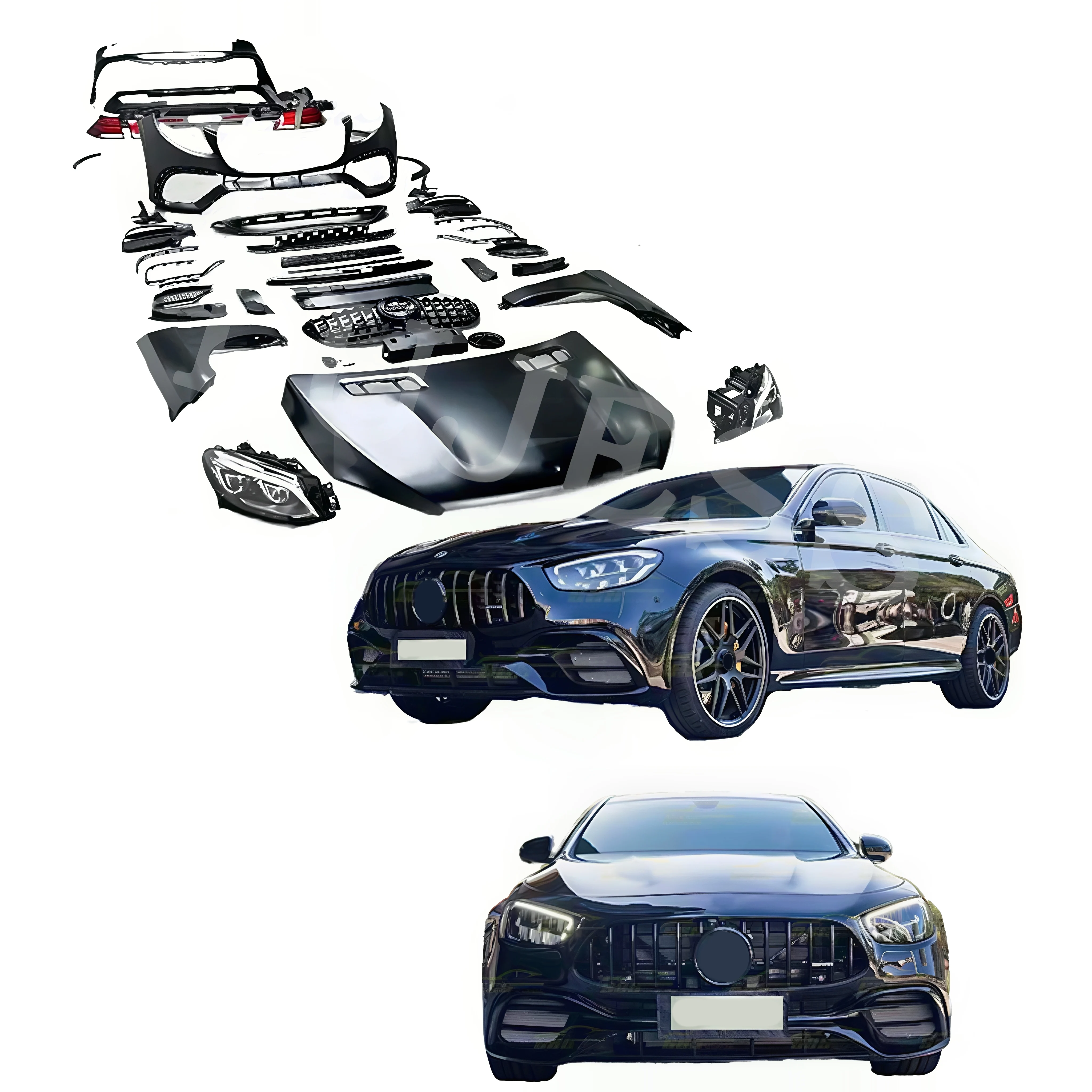 

Car Bumpers For Mercedes Benz W166 Facelift Upgrade TO GTR Model Old Upgrade New Bodykit With Headlights Taillights Hood Fenders