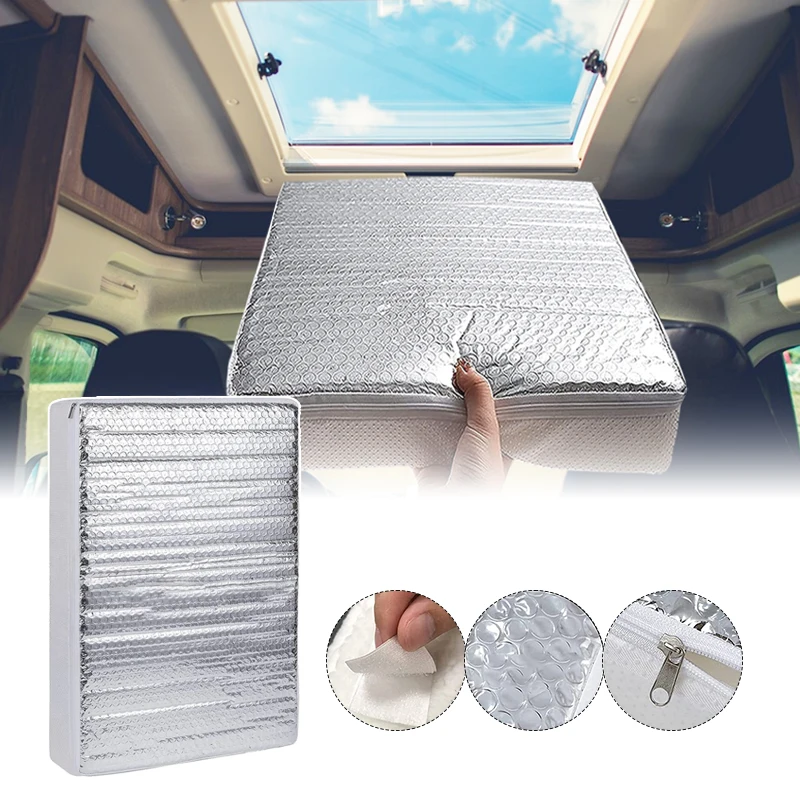 

Car Sunroof Sunshade Van Sunroof RV Vent Insulator Cover Summer Car Motorhome Roof Sunshade Automotive Aluminum Film Block UV