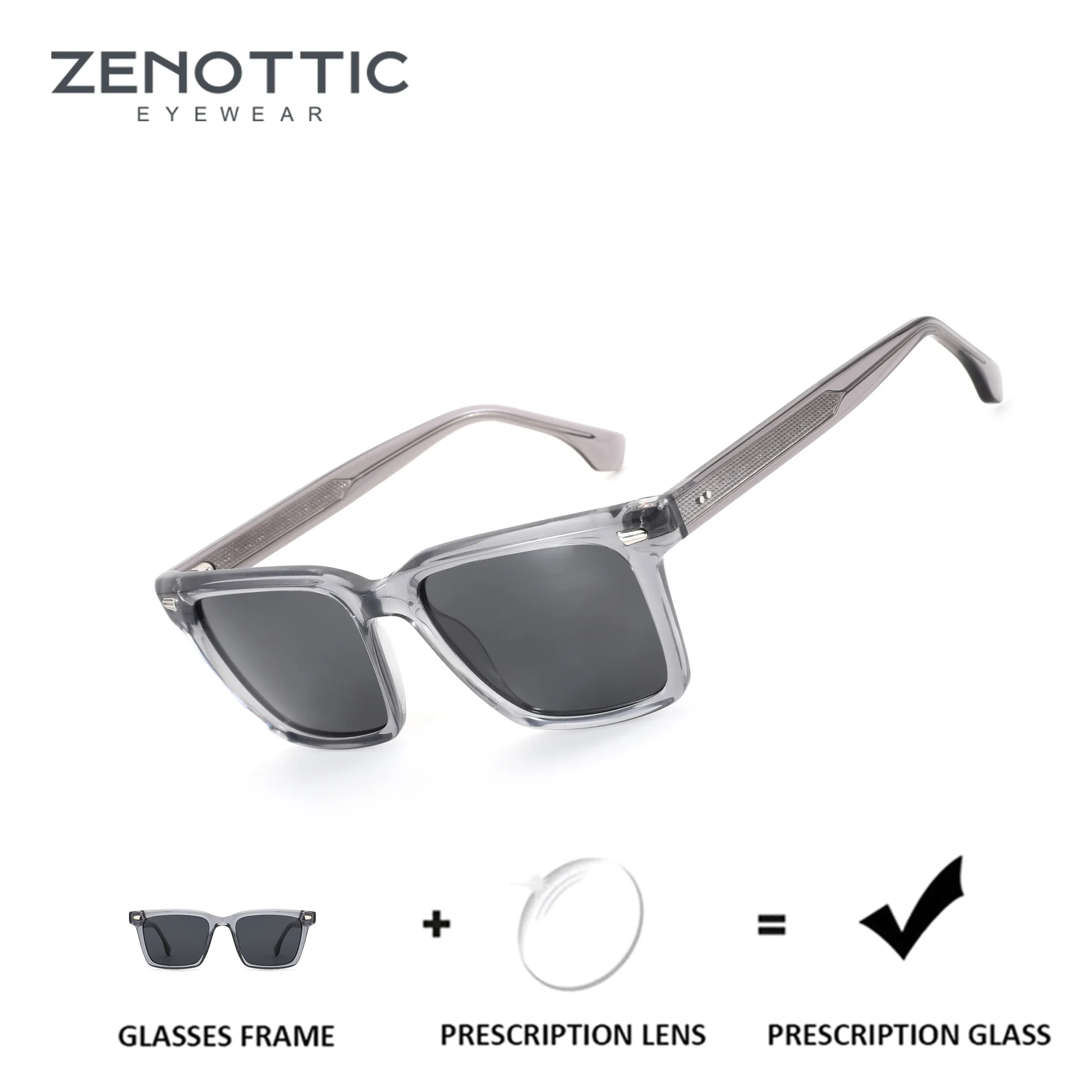 

Солнцезащитные очки ZENOTTIC Modish Acetate Square с поляризацией UIV400, оптические солнцезащитные очки для мужчин