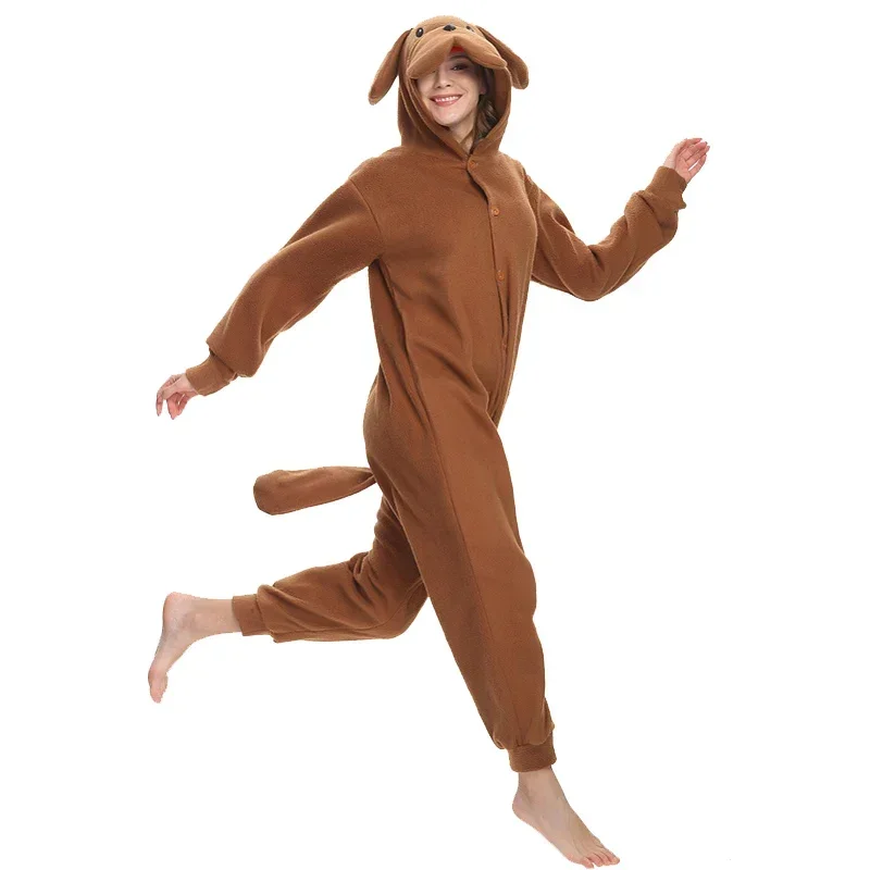 Coslan Fleece Dog Onesie Pijamas Men Kigurumi Halloween Cosplay Costume Anime Pyjama Adults Pajamas One-Piece Garment Whole Clot