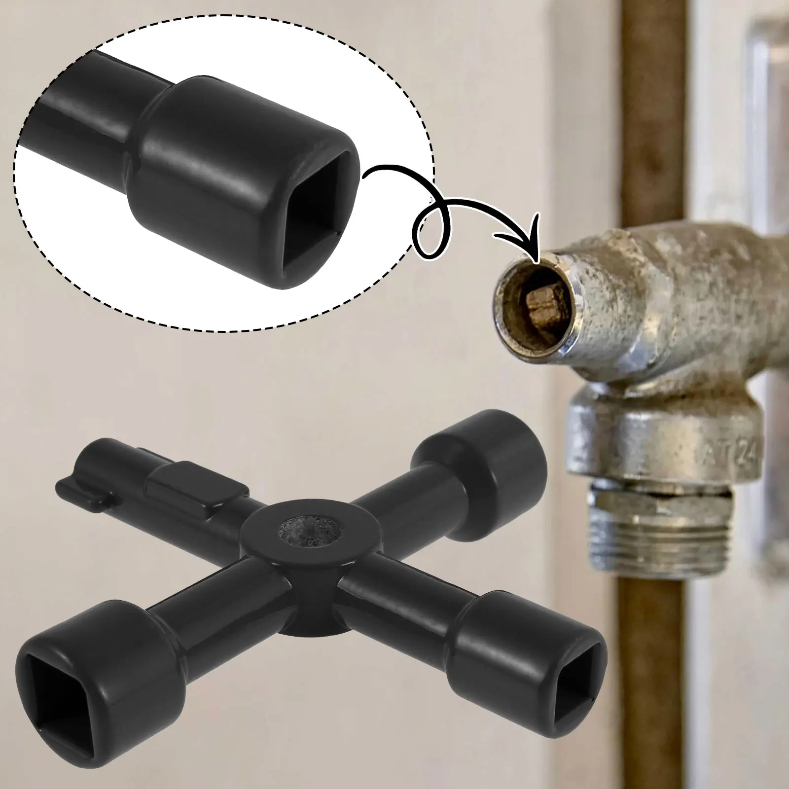 Multifunction Cross Switch Square Key Wrench Alloy Universal Square Triangle for Elevator Electrical Cupboard Box Train Cabinet