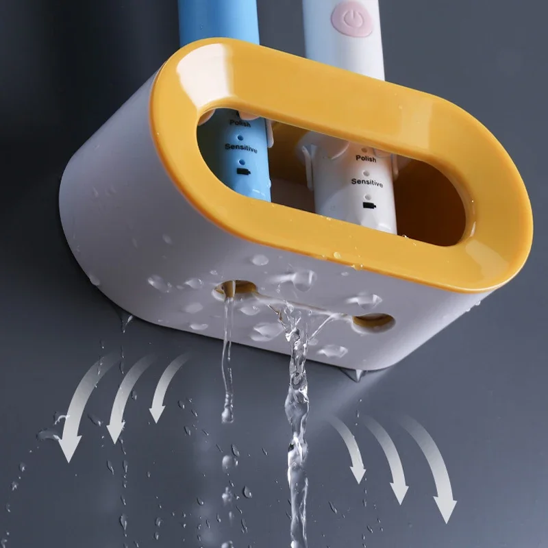Electric Toothbrush Holder Double Hole Self-adhesive Stand Rack Wall-Mounted Holder Storage Space Saving Bathroom Accessories image 5