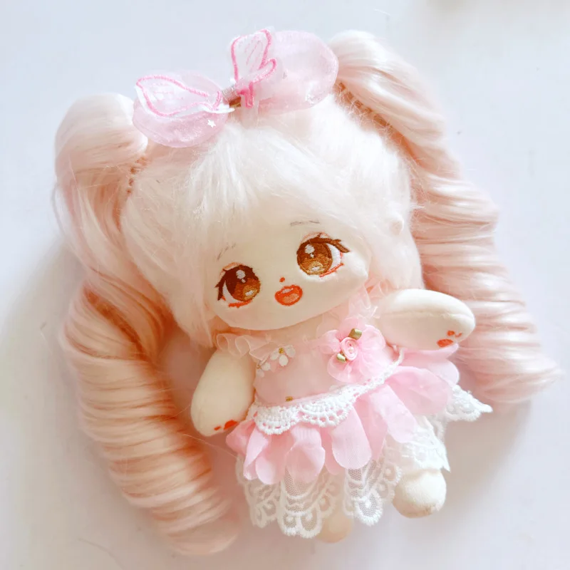 20cm Cute Pink Princess Doll Clothes Kawaii Idol Doll Outfit Accessories Pink Mesh Skirt Overall for Girls Soft Plush Toys Gifts