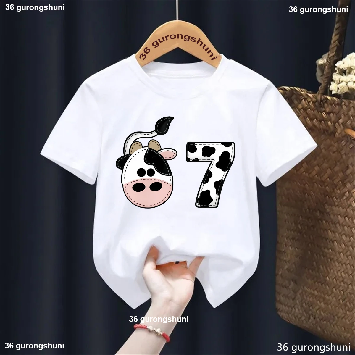 

67 Meme Cow Printed T Shirt Girls/Boys Kawaii Kids Clothes White/Black/Red/Pink/Blue/Grey/Yellow T-Shirt Summer Cool Shirt