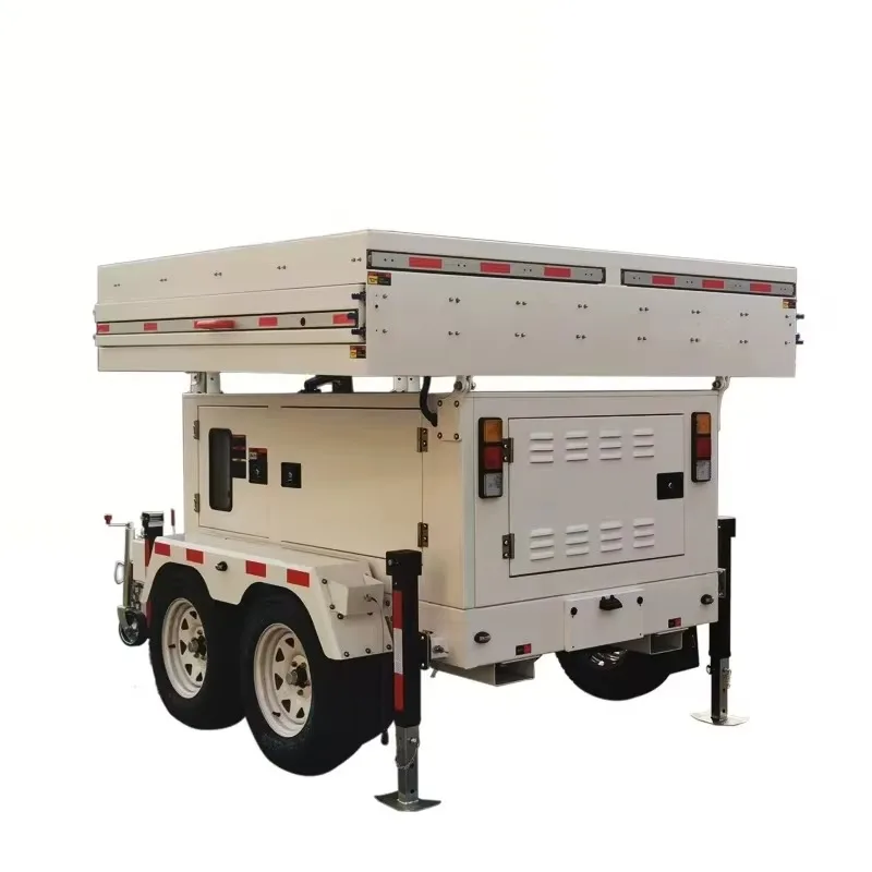 Monocrystalline MPPT Portable Solar Power Generator Trailer Farm Equipment Custom