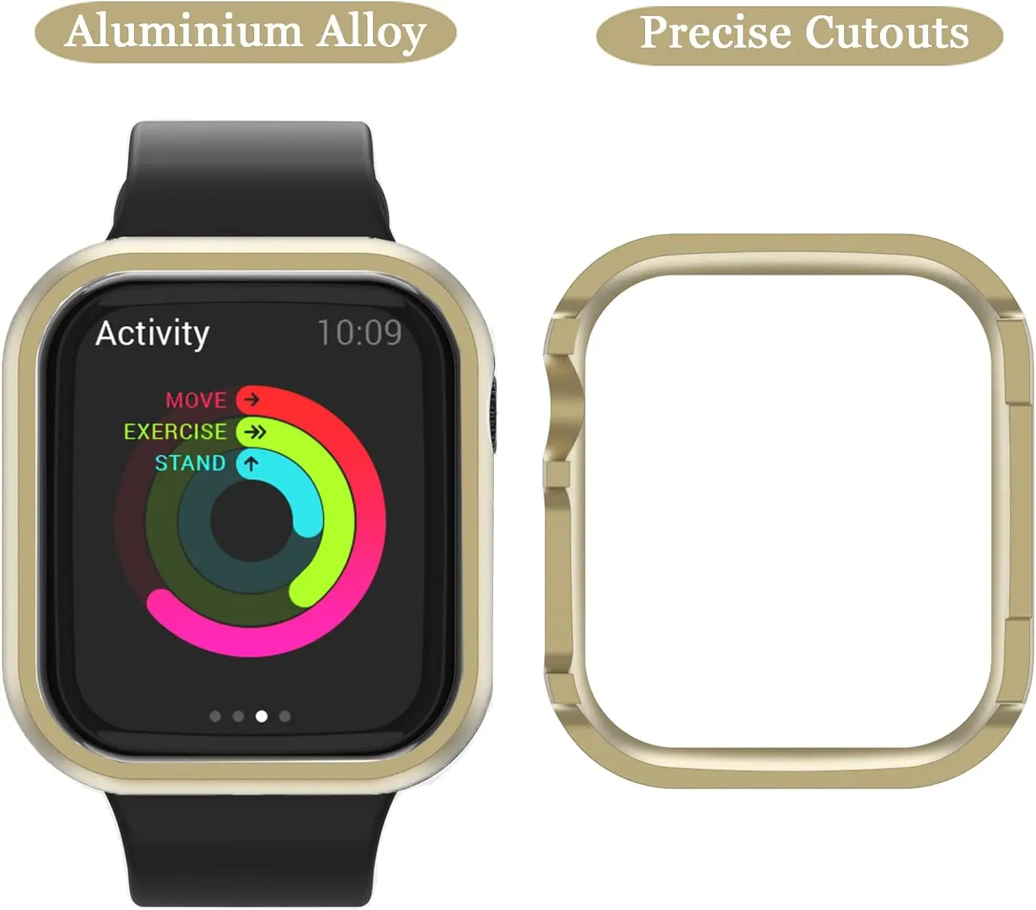 กรอบกันชนอลูมิเนียมอัลลอยด์สำหรับนาฬิกา Apple 40มม. 41 44 45มม. เคสป้องกันหน้าจอเป็นช่องสำหรับ iWatch 9 8 7 SE 6 5 4