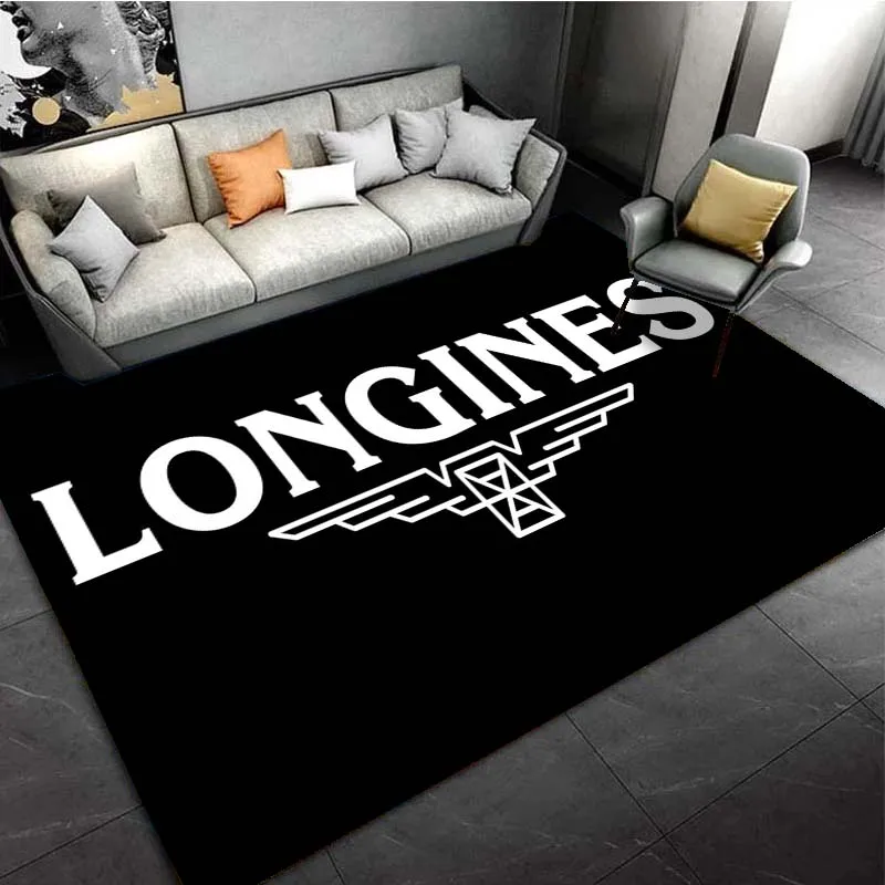 Longines Luxury Watch Brand Logo Pattern Area Rugs for Living Room Bedroom Decoration Rug Children PlayRoom Mat Anti-slip Carpet