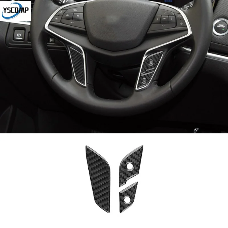 

Carbon Fiber Sticker Decal Car Steering Wheel Interior Trim Cover for Cadillac XT5 2016 2017 Accessories