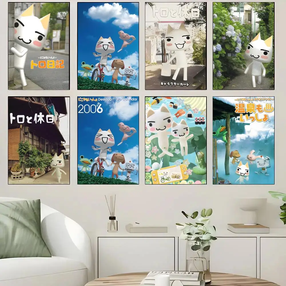 Toro Inoue Cartoon Poster Self-adhesive Advanced Aesthetic Printing Paper Wall Art for Living Room Home Decor