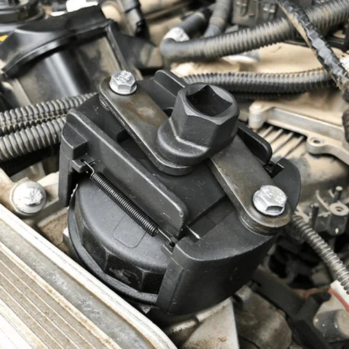 Imagen 1 del producto Llave de filtro de aceite ajustable Universal, herramienta removedora de filtro de rango de 60-80mm de dos mandíbulas para mantenimiento automotriz