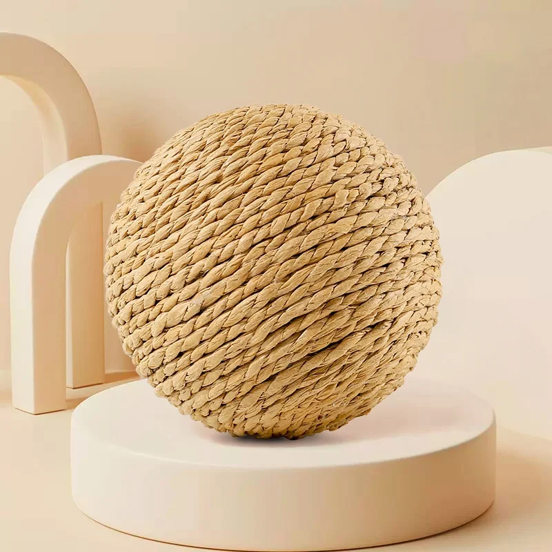 Interactive Sisal Cat Scratching Ball Toy Anti-Bite Teething Kitten Pet Supplies with Teeth Cleaning Feature Sound Making