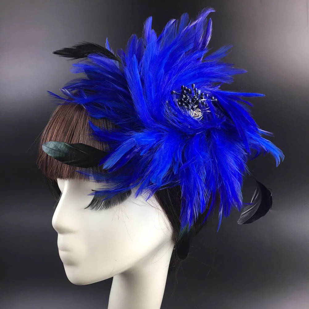 Vintage Colorful Burlesque Headpiece Flapper Ostrich Feather Fancy Headband Flapper Headpiece Woman Hair Accessories Wholesale