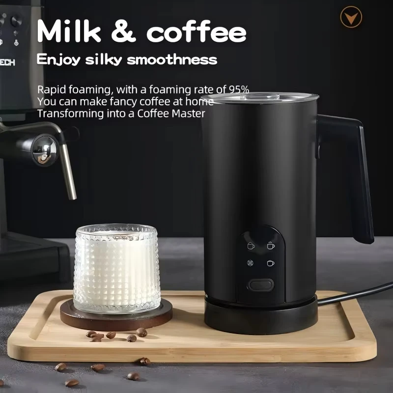 家庭用ミニ電動ミルクフォーマー - ホット＆コールドドリンク対応、コーヒーラテにも使える全自動コーヒーメーカー