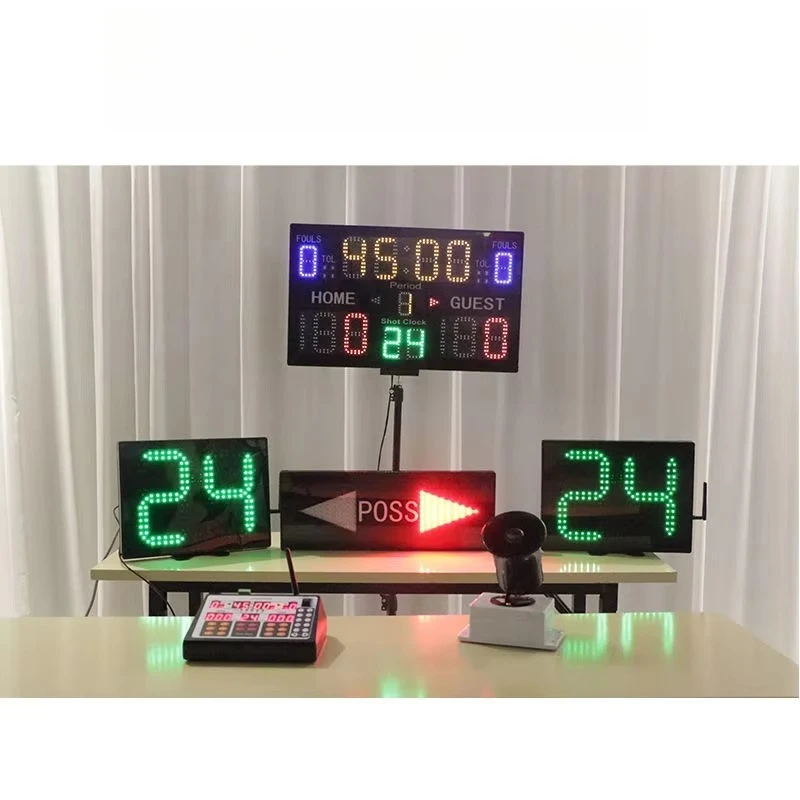 

Battery or Type-C Powered Electronic Digital LED Basketball Scoreboard with 24s Shot Clock Game Console