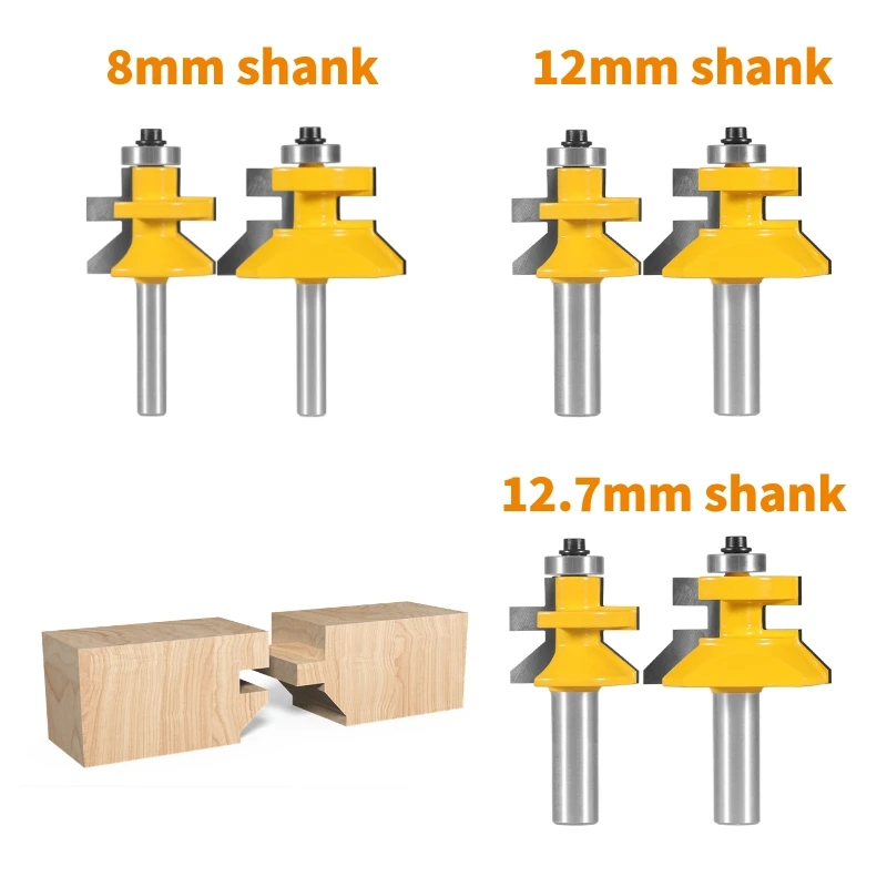 NXWIND 2PCS  Stile&Rail Assembles  Router Bit Woodworking Milling Cutter For Wood Tools