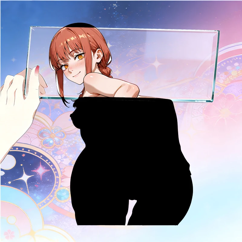 EARLFAMILY Makima Anime Loli Cartoon Car Stickers Beautiful Break Butt Waterproof Decal Car Accessories Sunscreen Scratch-Proof