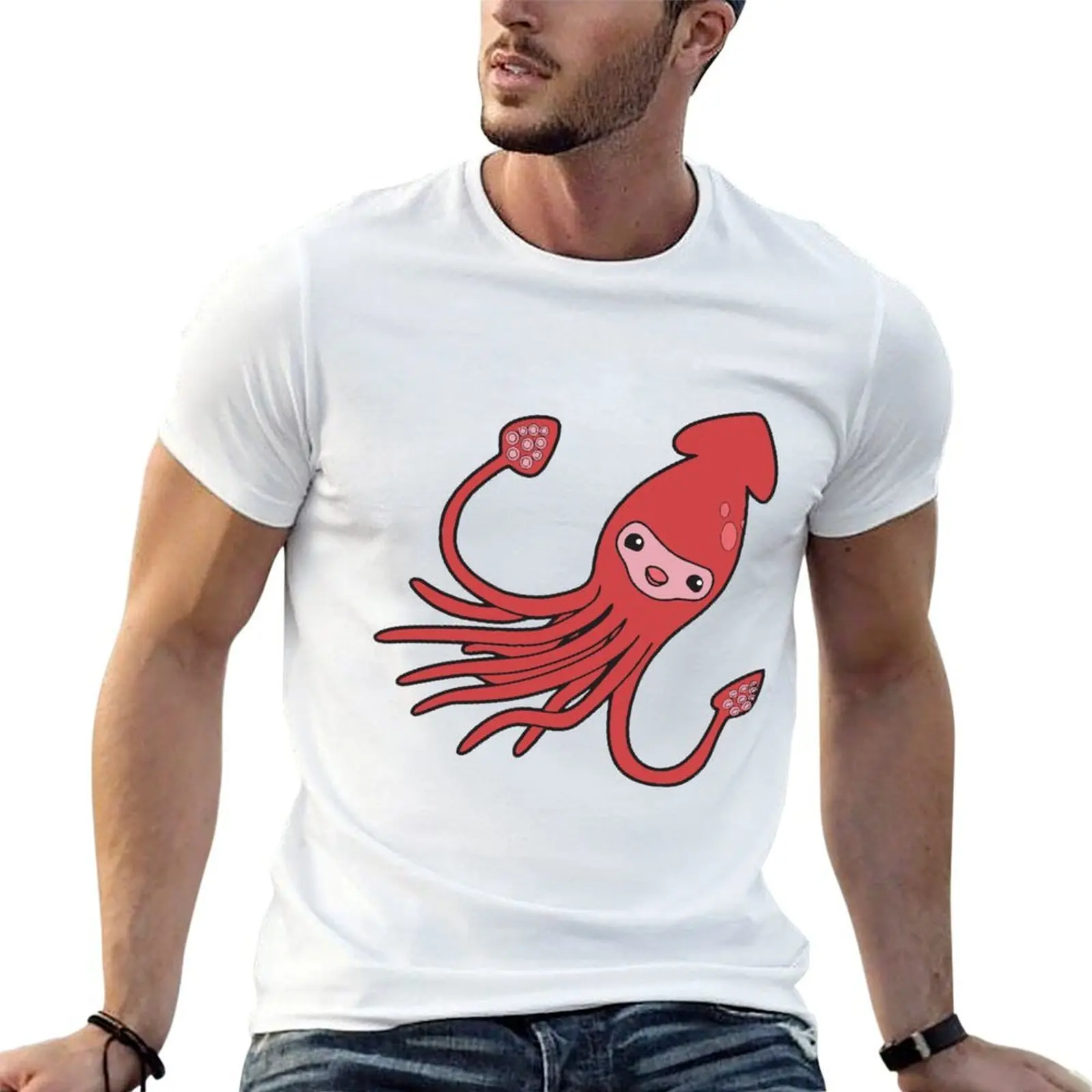

Cute squid T-Shirt black cotton t-shirt plain for man package man t shirt cotton T-Shirt
