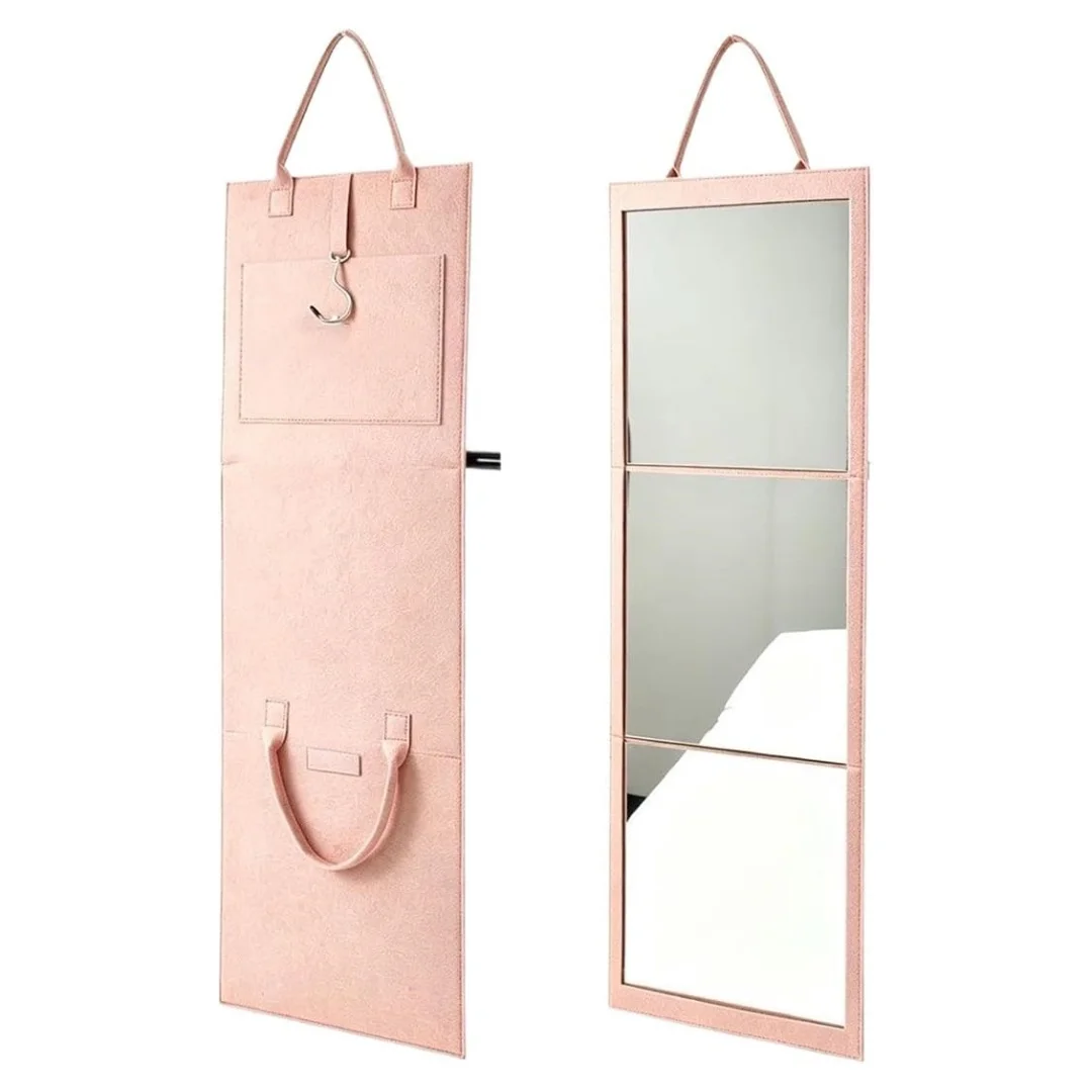 Foldable Full Length Mirror Full Length Dorm Mirror Acrylic Full Length Mirror Shatter Resistant For Tabletop Wall Hook Student
