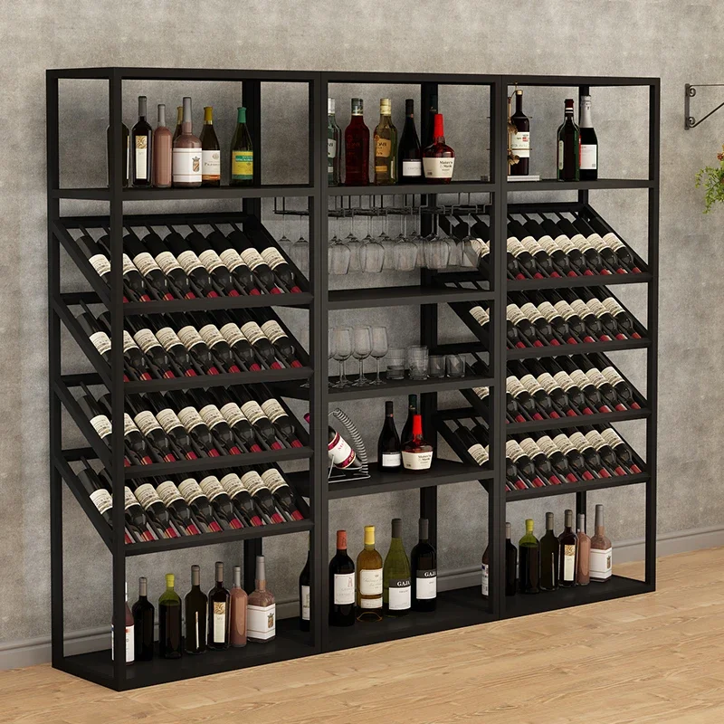 

Wall Wine Shelf Simple Storage Cabinet Kitchen Bar Commercial Botellero Vino Furniture Rack Restaurant Industrial Traditional