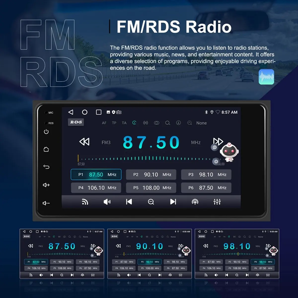 618 Mega Sale-7In Android 15 Car Radio Carplay Android Auto Multimedia Player for Prado ,2G+64G