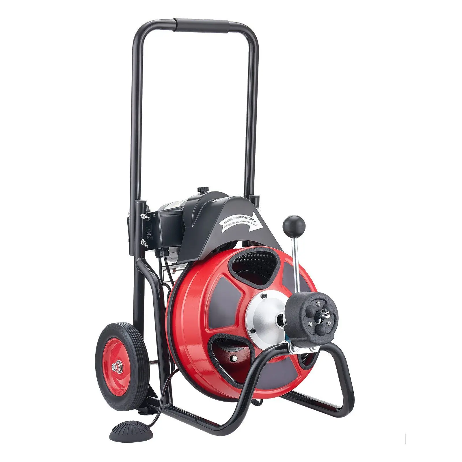 

Машина для прочистки канализации 75 футов x 3/8 дюйма, с автоматической подачей, на колесах, портативная, с 4 резцами