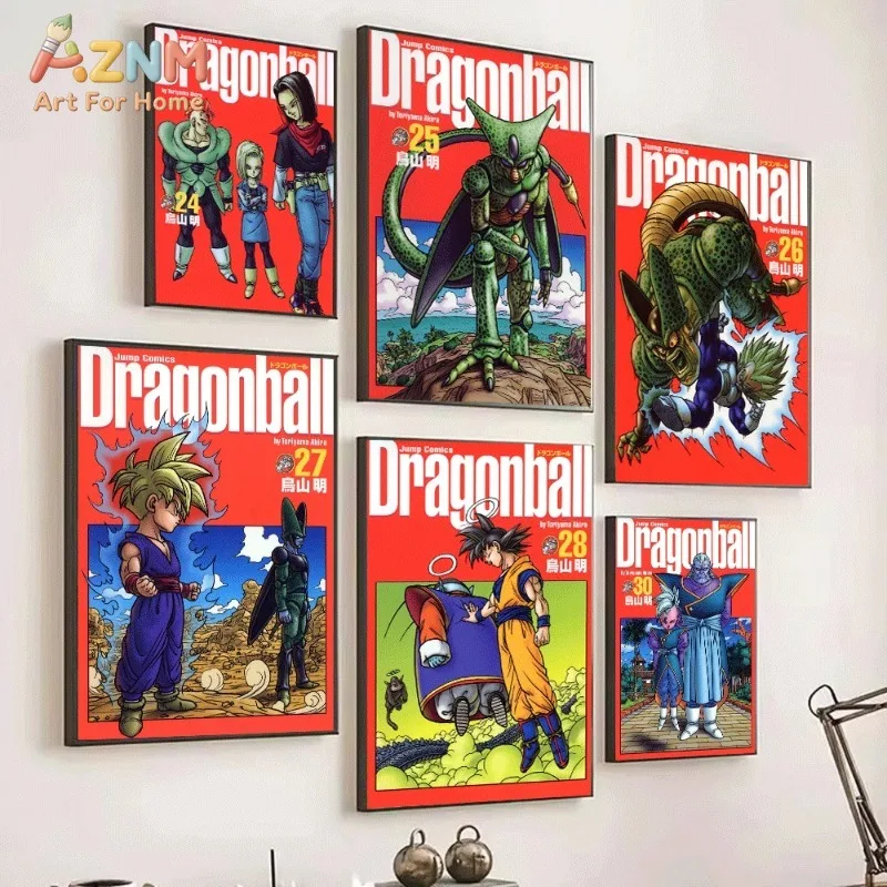 Dragon Ball Manga Volume Red Cover Canvas Print Unframed Anime Character Wall Poster Home Living Room Bedroom Decor Gift