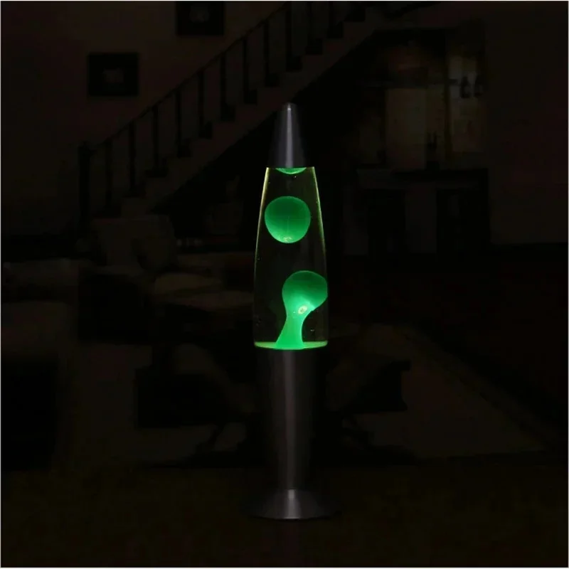 Jellyfish Decorative Lamp EU Plug Metal Base Volcanic Wax Lava Night Light For Tabletop, Bedroom/Office, Gift For Teens & Adults