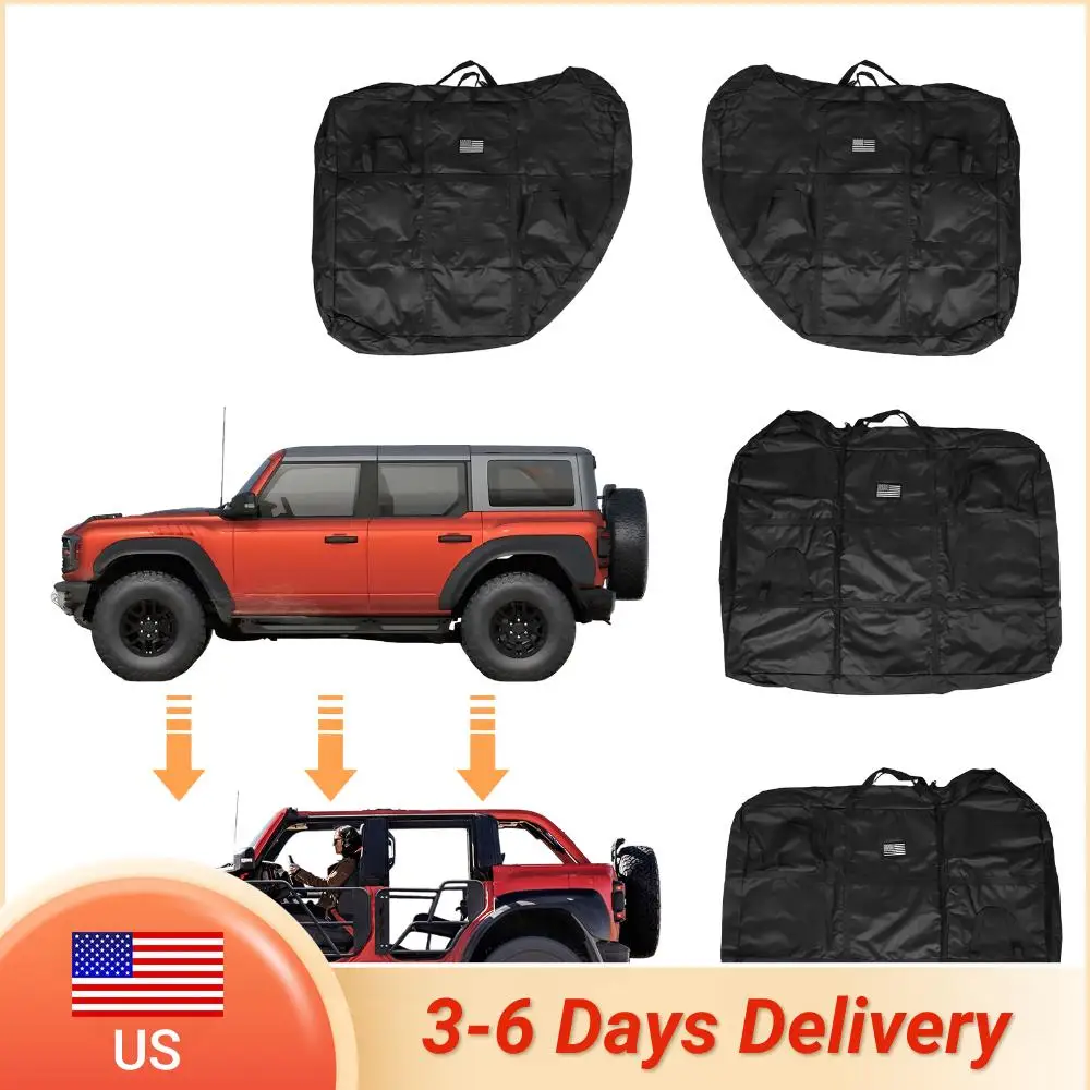 

Комплект из 4 органайзеров для передних и задних дверей из ткани Оксфорд, портативные защитные сумки для Ford Bronco 4-дверный 2021-2025