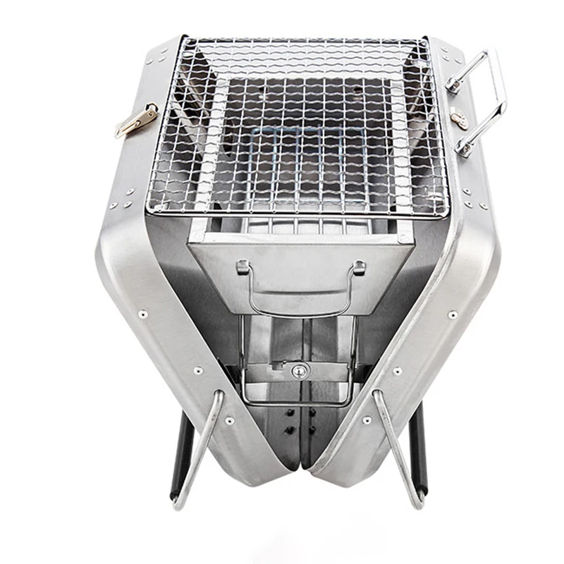 

Outdoor Portable Bar Grill Easy to Assemble Folding Camping Portable Charcoal Grill Mini