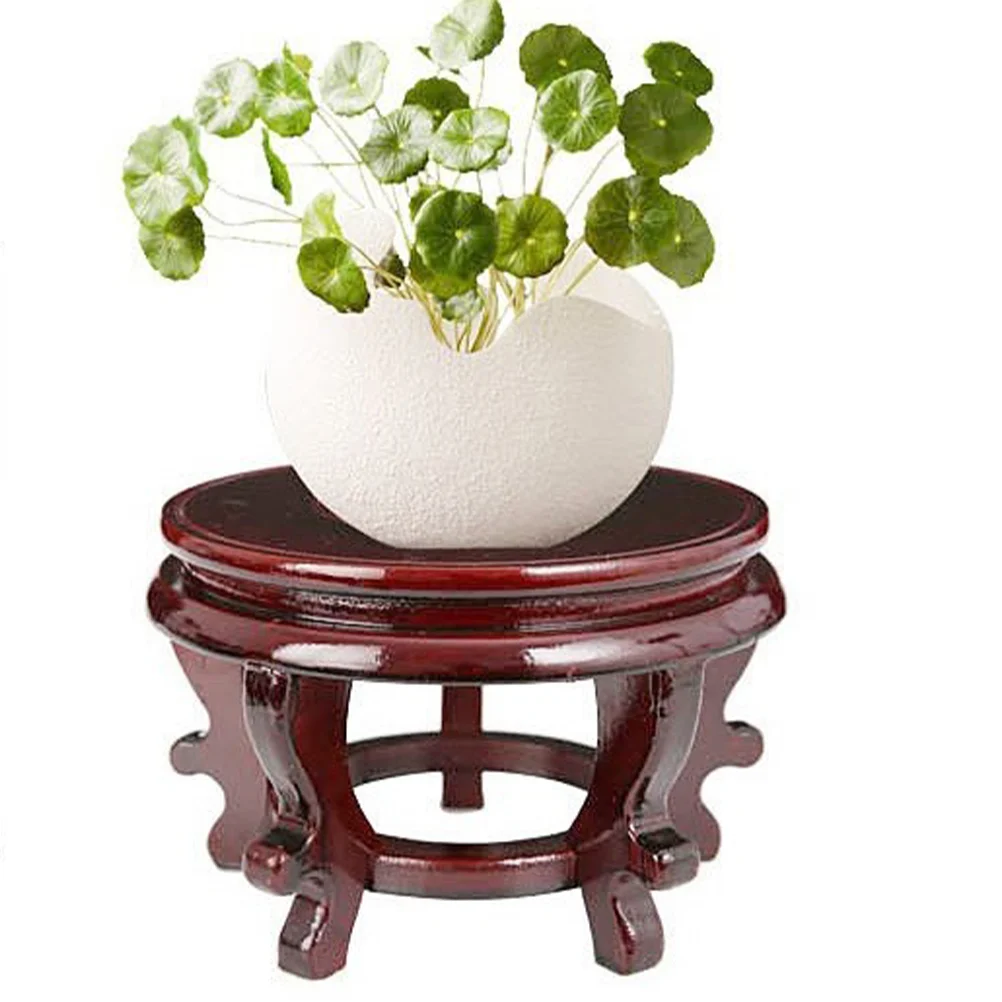 Oriental Vase Stand Vintage Flower Potser Stand Flower Pots Holder Stool Wooden Chinese Flowerpot Base