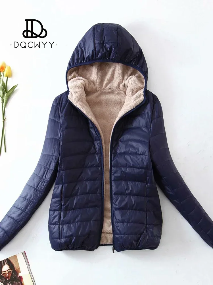 Women\'s Jacket Cotton New In Korean Fashion Hooded Slim Add Plush Parkas Keep Warm Winter Women\'s Cold Coat Solid Casual Tops