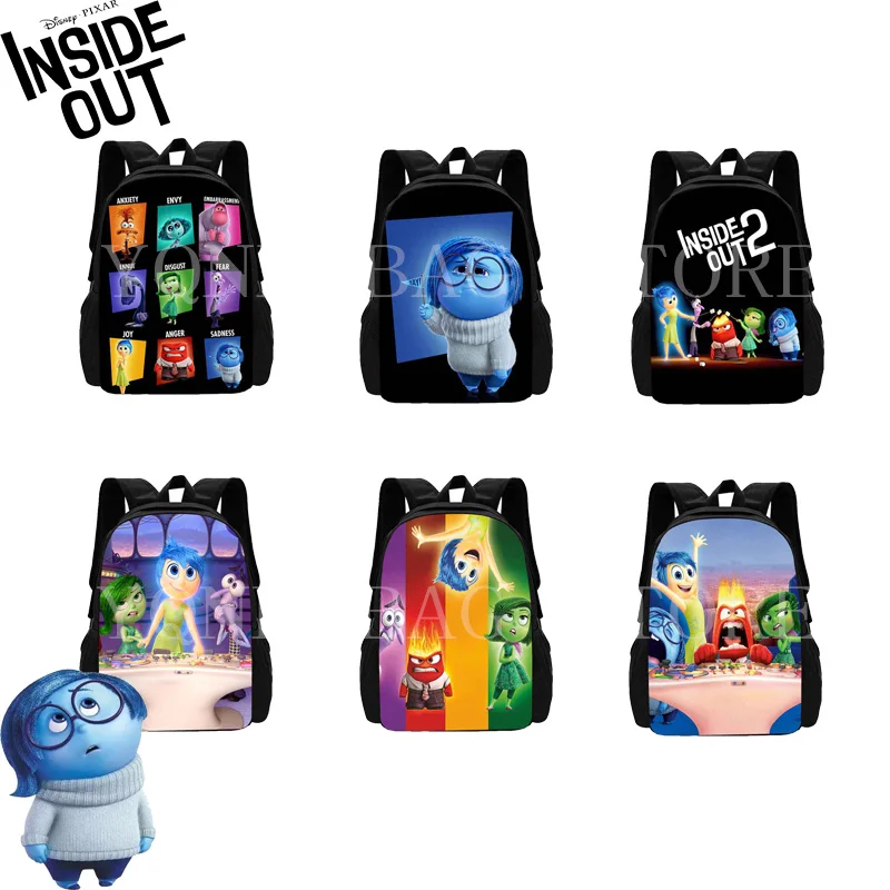 

Оригинальный рюкзак Disney Inside Out 2, рюкзак с героями мультфильмов Joy Sadness Anger Disgust, 39X29X12 см, водонепроницаемая детская школьная сумка большой емкости