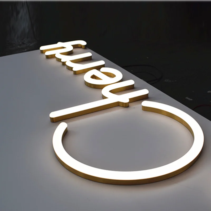 Custom Outdoor 3D Curved Surface Acrylic Neon Front LED Luminous Signs, Imitation neon signboard for wall decoration