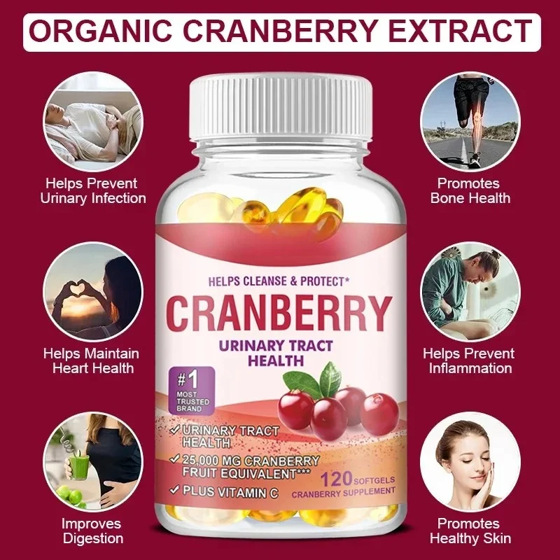Cranberry Vitamin C Supplement - Relieves Frequent Urination and Supports Urinary Tract Health, Helps Flush The Urinary TractSup