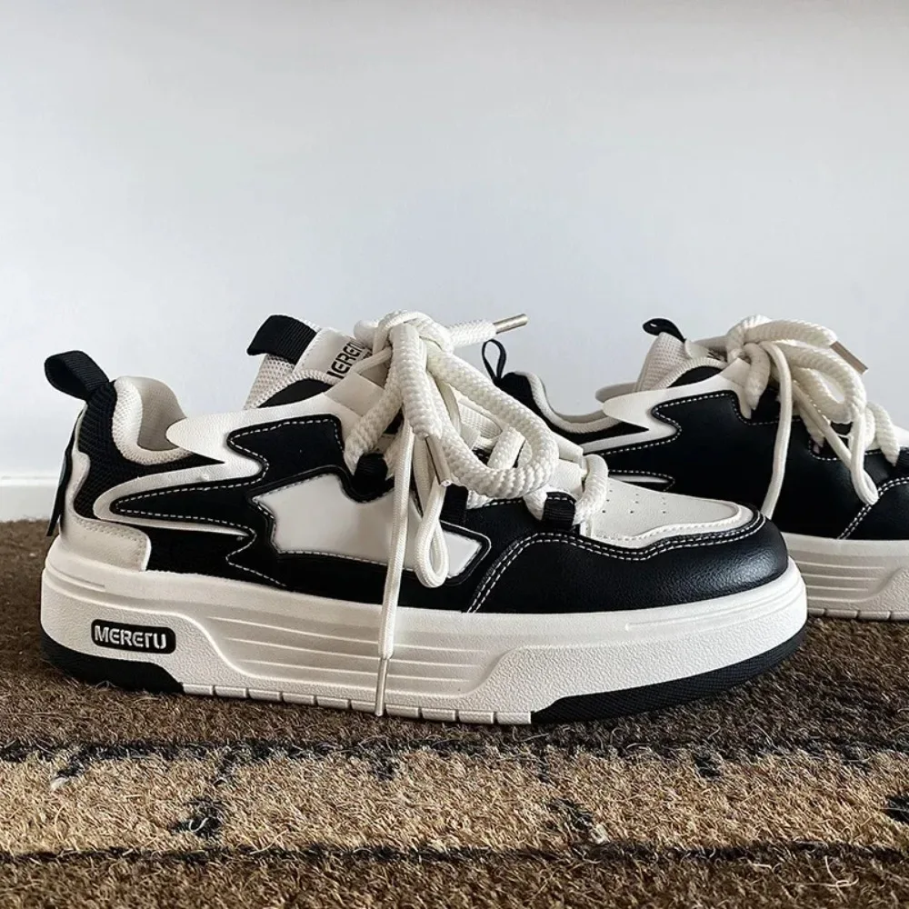 

2025 мужские кроссовки на толстой подошве, весенние молодежные студенческие кроссовки оригинального дизайна, повседневная спортивная обувь для макета, искусственная кожа, цементная земля